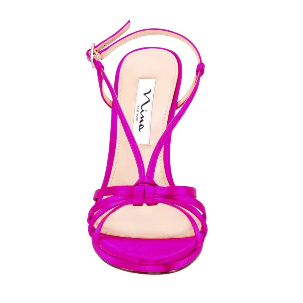 Nina Hot Pink Satin Strappy Dress Sandal